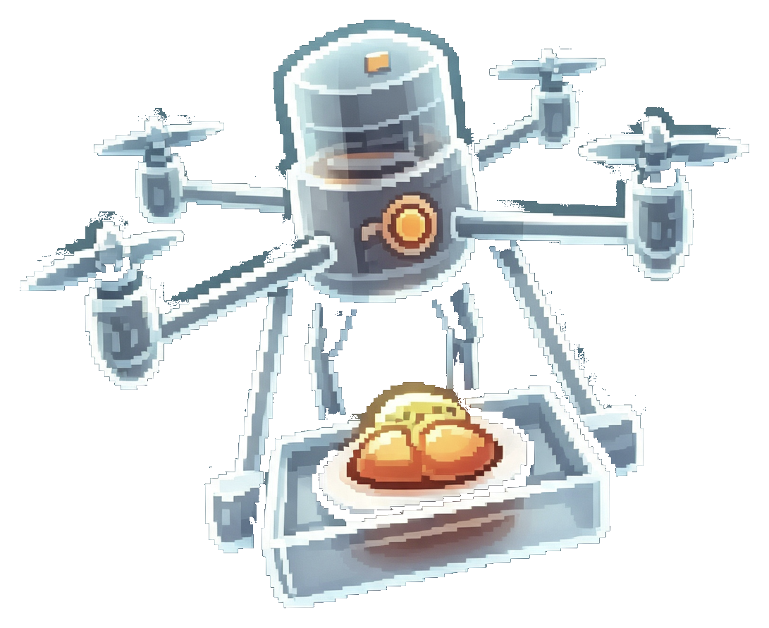 Drone serving a dish